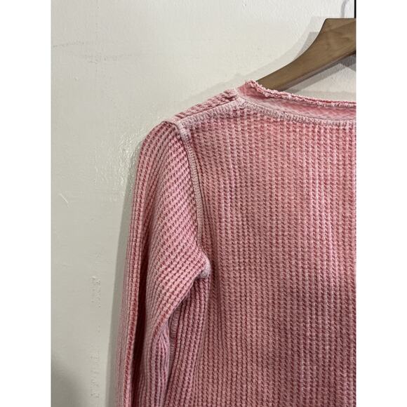 Y2K Free People FP One Colt Waffle Knit Henley S Bohemian Thermal Festival - Picture 10 of 14